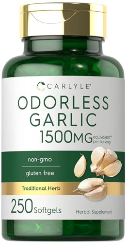 Carlyle Odorless Garlic Supplement | 250 Softgels | Herbal Extract Pills | Non-GMO, Gluten Free