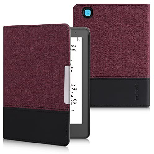 kwmobile Étui liseuse Compatible avec Kobo Aura Edition 2 - Housse avec Rabat magnétique en Tissu Canevas pour liseuse
