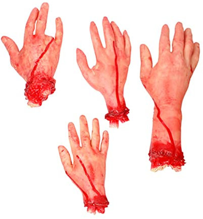 ORFOFE Lot de 4 Set de Accessoires de Parties Corps d'halloween Cassées et Parties Humaines Accessoires de Farces Effrayantes pour Maison Hantée Fête Bar Décoration