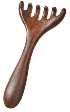 FANXIYA Peine de Madera de Sándalo Natural, Antiestático y Antiencrespamiento, Herramienta de Masaje Gua Sha para Cuero Cabelludo y Cuerpo, Estimulador Capilar Unisex para Relajación (A1)