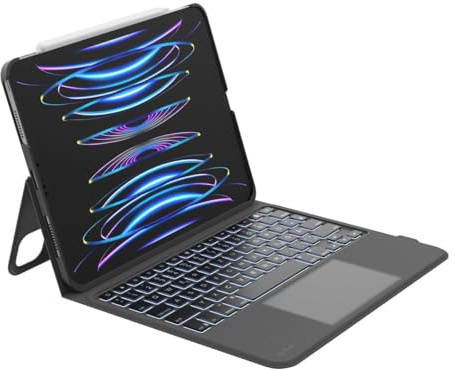 Belkin Everyday Tastatur mit Hülle für iPad 10 Generation 10,9 Zoll, hinterleuchtete iPad Tastatur u. Halter, Multi-Gesture-Steuerung, Apple Pencil Befestigung, QWERTZ, Multimedia-Tasten