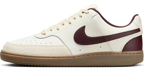 NIKE Herren Court Vision LO Sneaker, Sail/Burgundy Crush-Lt Khaki, 43 EU
