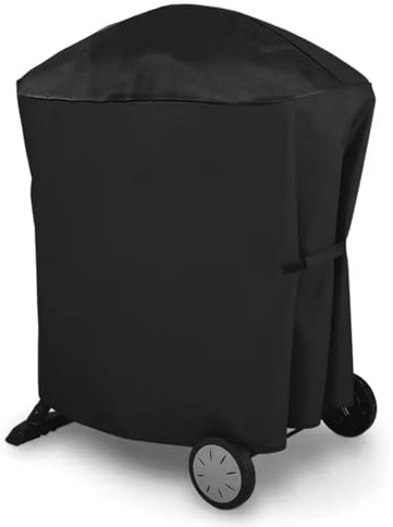 WELL GRILL Cubierta para barbacoa resistente a la intemperie para Weber Q100/Q1000/Q200/Q2000 Serie con carro portátil, cubierta de parrilla 7113 impermeable resistente a los rayos UV PU cubierta de