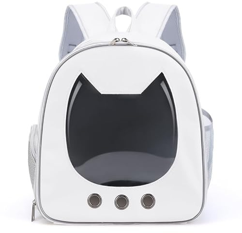 Zaino Trasporto Animali Domestici Zaino Trasporto Gatti e Cani di Piccola Taglia Traspirante Porta Cuccioli Pieghevole Per Viaggi Escursioni Colore Bianco Idea Regalo