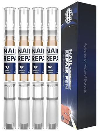Lápiz de cuidado de uñas para uñas de los pies | Reparación fuerte para uñas agrietadas Paquete de 4 - Solución de Productos de salud para viajes diarios en casa Salón Reparación Limpieza