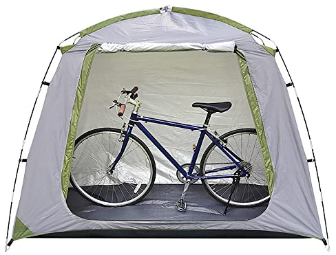 Fesjoy Cobertizo Impermeable para Almacenamiento de Bicicletas Al Aire Tienda para Bicicletas que Ahorra Espacio Refugio de Poliéster Recubierto Plata Dos Adultos Protección UV Reutilizable 78.7 X