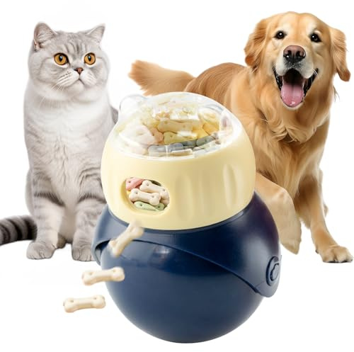 DARENYI Giocattolo intelligente per gatti, dispenser di snack regolabile e slow feeder, giocattolo interattivo per gatti con allenamento IQ contro la noia nei gatti domestici