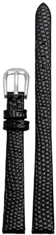 Äkta läderarmband damarmband ödlor litet armbandsur(Black silver buckle,10mm)