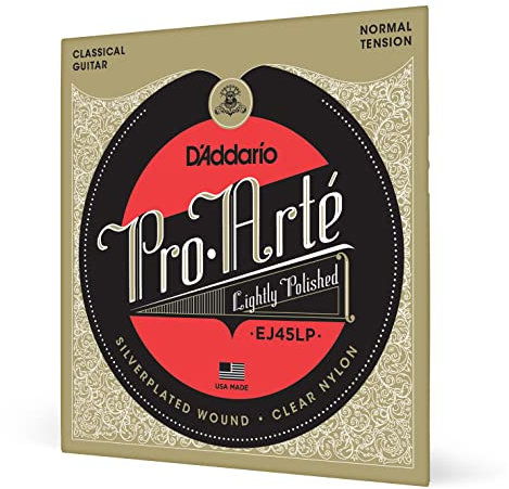 D'Addario Gitarrensaiten Konzertgitarre | Akustikgitarre | Akustik Gitarre Saiten | Classical Guitar Strings | EJ45LP Pro-Arte Satz Nylonsaiten für Konzertgitarre - Normal Tension