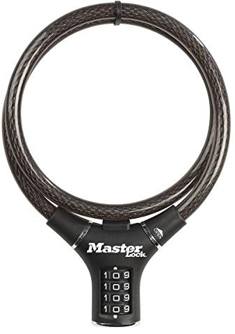 Master Lock Bike Cable Lock, Combination, 90 cm Cable, Outdoor 8229EURDPRO - Use with All Kinds of Bike, Skateboards, Strollers, Lawnmowers and Other Outdoor Equipment