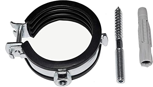 10 Stück (Set) Gelenkrohrschellen 32-35 mm / 1 + Stockschrauben + Dübel (Stockschraube M 8x80 mm)