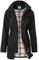 SaphiRose PONCHO Veste de Pluie Longue pour Femme Manteau à Capuche Coupe-Vent Imperméable d'Extérieur Noir M