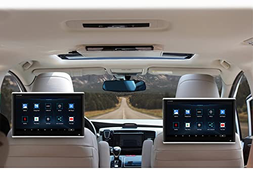 13.3 Lecteur vidéo HD WiFi 1080P pour appui-tête de voiture, moniteurs de télévision pour siège arrière, Android 9.0 avec support de montage, moniteur multimédia à écran tactile IPS 2GB+32GB