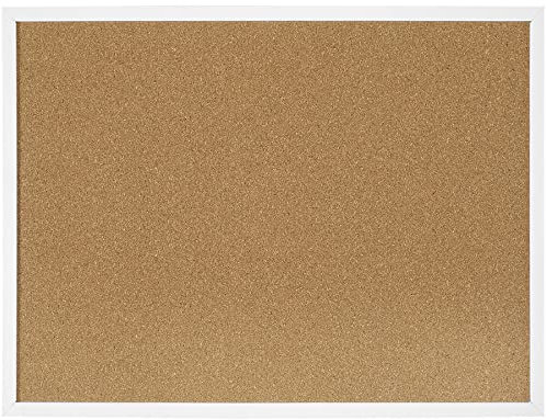 Pinnwand Kork, FEBSNOW 40x58CM Pinwand Korktafel Weißem Rahmen Korkwand mit Stecknadeln Korkwand für Büro Schule