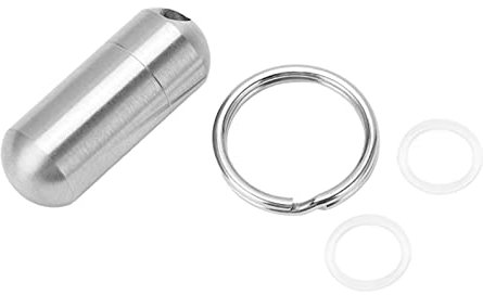 Pillendose Schlüsselanhänger Mini Pillendose Wasserdicht Edelstahl Pillendose Klein für Unterwegs Reise Organizer, Spender, Erinnerung mit Schlüsselanhänger