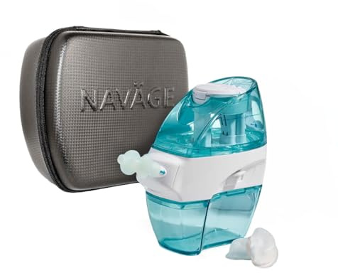 Navage Starter Bundle – Nasal Irrigation System with Nose Cleaner, 30 SaltPods, and Black Travel Case