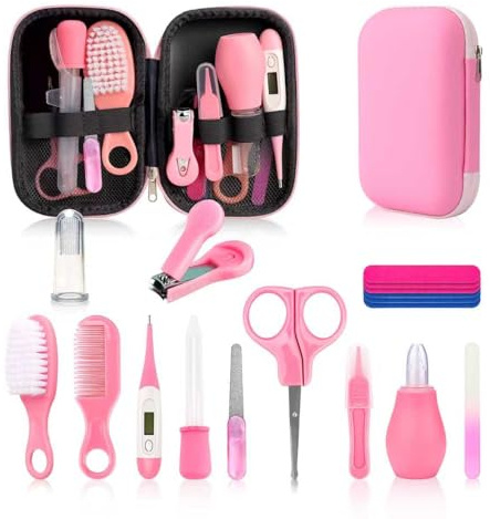Baby Nail Trimmer Electric,Baby Nail Clippers, 6 in 1 Baby Nail File,Nail File Baby Grooming Kit Manicure Set for Toddler or Adults (Pink 18 in 1)
