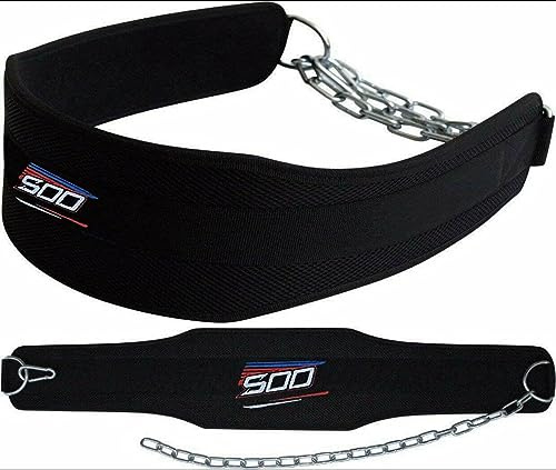 Dip Belt With Chain For Men & Women Fitness Neoprene Dipping Pull Up Dips Belt Cross fit Weight Lifting Training Gym Weightlifting Workout Powerlifting Bodybuilding