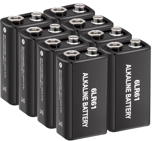 CICMOD Alkalibatterien 9V Batterien 8 Stück Longlife Alkaline Batterie 6LR61 Auslaufsicheres für Alltagsgeräte