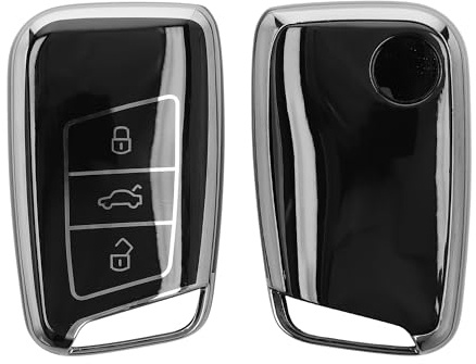 kwmobile Cover Chiave Auto Compatibile con VW con 3 tasti (solo Keyless Go) - Custodia Chiavi Auto Copri Telecomando - Copertina Chiave - Copertura in Silicone TPU