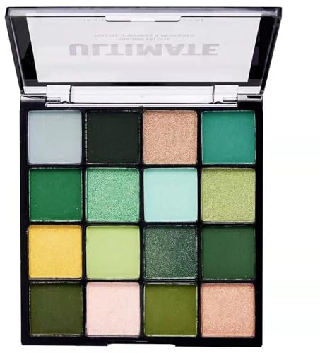 Palette di ombretti a 16 colori, ad alta resa cromatica, opachi e brillanti, in polvere setosa, serie di cofanetti, lunga durata e resistente al sudore, senza sperimentazione su animali (02 verde, 20