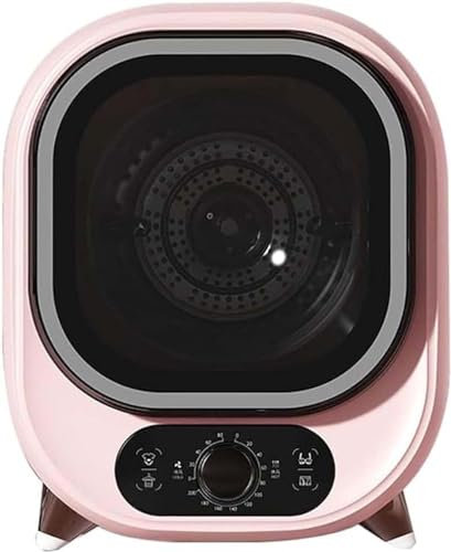 MJBDCVN Petit sèche-Linge, sèche-Linge à condensateur Portable de 3 kg, Mini-sèche-Linge à essorage Automatique à 5 Modes de séchage, for Utilisation sur comptoir ou Montage Mural(Color:Rose)