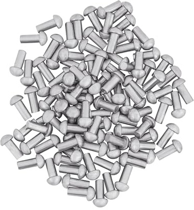 Lord of Battles Mushroom Head Steel Rivets, 1/2 Inch (13 mm), Solid Metal Rivets for Leather, Wood & DIY Projects - Dome Head Fasteners, Pack of 100