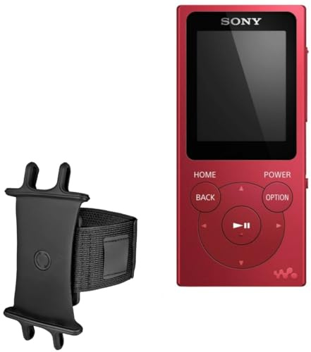 BoxWave Holster Compatible with Sony NW-E394 - ActiveStretch Sport Armband, Adjustable Armband for Workout and Running - Jet Black