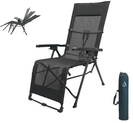 ARURU Zero Gravity Stuhl aus Textilene, Belastbar bis 200kg，Rückenverstellbar Klappbarer Liegestuhl, Sonnenliege & Campingstuhl, Gartenstuhl für Terrasse, Balkon, Strand