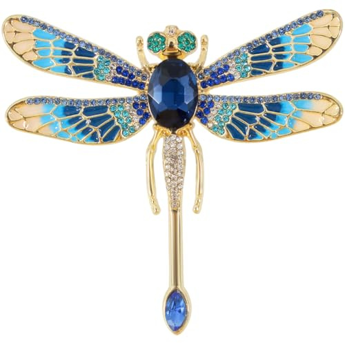 Mecool Dragonfly Brooch Crystal Brooches for Women Alloy Lapel Shawl Dragonfly Clip for Clothes & Hat Pins | Brooch Pins for Crafting, Dragonfly Gifts for Women | Vintage Brooch Pins for Clothes