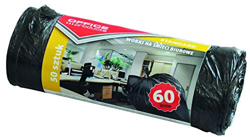 Lot de 50 sacs à déchets, standard (PEHD), 60 l, noirs