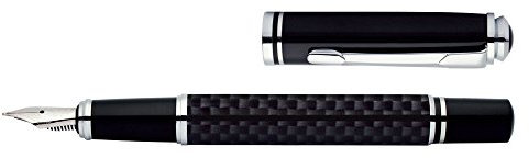 Online 34332 Schreibgeräte Füllhalter Black Style, edle Metallteile, Federbreite M (mittel), für,Standardtintenpatronen und Konverter, Konverter, in edler Geschenkbox, 1 Stück (1er Pack)