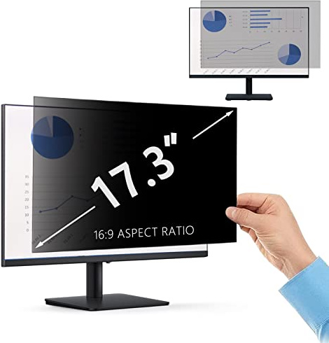 PaceBid Filtre de confidentialité pour Moniteur Widescreen Computer Desktop， Film Protection Anti Regard pour Écran d’Ordinateur & Moniteur- (17.3 Pouces - 16:9)