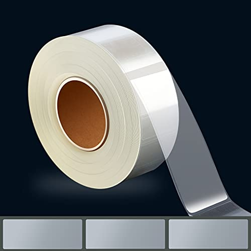 AIEX 500 Bitar 8x3cm Transparent Självhäftande Etiketter Rulla, Vattentät Rektangel Polyesterfolie Etiketter för Klassrum, Skola, Biblioteksböcker