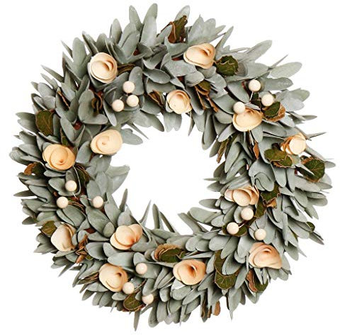Evergreen Wreath Large Front Door Christmas Wreath Wall Hanging Sage Green Wooden Winter Garland Ornament