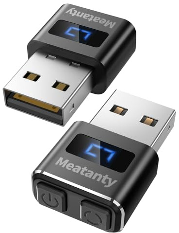 meatanty USB-mus Odetekterbar Jiggler-mus med separat läge och på/av-knappar, digital display och skyddsfodral, stöder flera spår, plug and play (2 st)