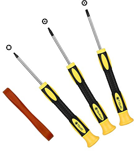 Juegos de destornilladores Torx 3 piezas T6 T8 T10 Controladores Torx con herramienta de palanca, destornilladores magnéticos Compatible con PS5 PS4 PS3 Xbox One Xbox 360 Computer