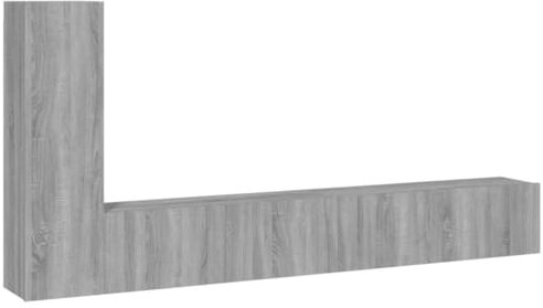 vidaXL Ensemble de Meubles TV 3 pcs, Armoires de Télévision Suspendues avec Porte, Meubles Télé avec Rangement Salon, Moderne, Sonoma Gris Bois d'Ingénierie