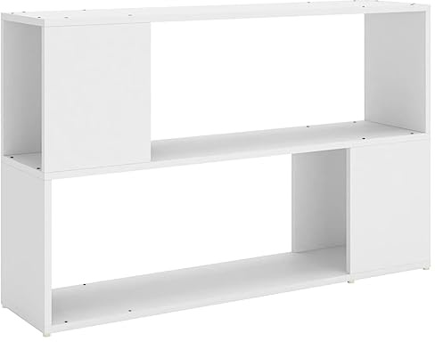 vidaXL Bibliothèque, Étagère à Livres avec Compartiment, Meuble à Livres avec Rangement Salon Salle de Séjour, Scandinave, Blanc Bois d'Ingénierie