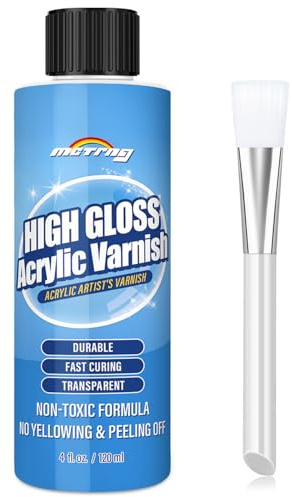 MCTRHG Gloss Varnish for Acrylic Painting, Artist's Acrylic Varnish, Non-Yellowing, Non-Toxic, Anti-Crazing, High Gloss Finish, Clear Coat for Artwork, for Pro & Hobby Artists