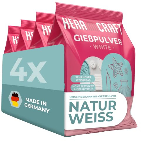 Keracraft Gießpulver weiß 4x4,5kg - Reliefgießpulver weiß für kreative Projekte