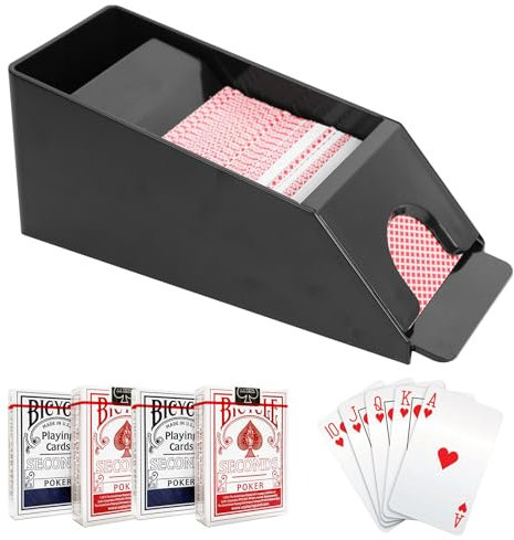 YUNYODA Blackjack Dealing Shoe, Clear Acryl Kartenschlitten für Spielkarten, Kartenspender für 4 Decks Blackjack Spiele Poker Zubehör