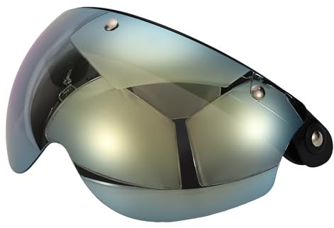 Partuto 1 Pc Pantalla Facial Universal Para Motocicleta Visera De Casco De Motocicleta De Repuesto Anti-Uv Tono Dorado De Resina, Negro