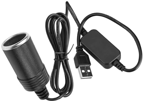 5V USB a Maschio a 12V Adattatore Presa Accendisigari, Cavo di Alimentazione 12V 18W, 1,2 m, per Telecamera Auto GPS Cane Elettronico Registratore di Guida
