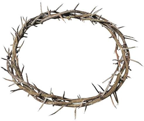 Gesù Thorn of Crown Headpiece-Crown of Thorns Ring, 19,1-20,3 cm corona di spine, corona indossabile fatta a mano decorazione per Pasqua cristiana, eventi ecclesiali e puntale per albero di Natale