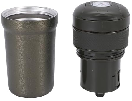 Annadue Moulin à Grains de café Manuel, Tasse de Moulin à café Portable en Acier Inoxydable 316, Tasse Isolée de 400 Ml, à de Voyage avec Couvercle pour le Bureau à Domicile (GREEN)