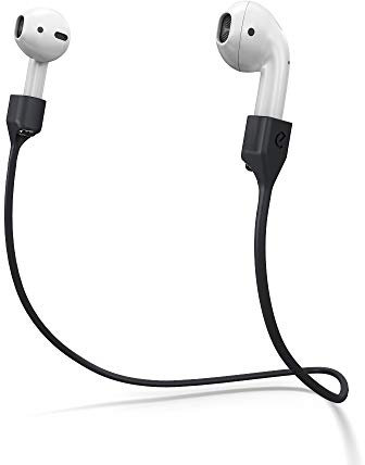 KeyBudz AirStrapz Halterung Halteband, Aufbewahrung für Apple AirPods Pro & AirPods, Kopfhörer Ohrhörer Zubehör, schwarz