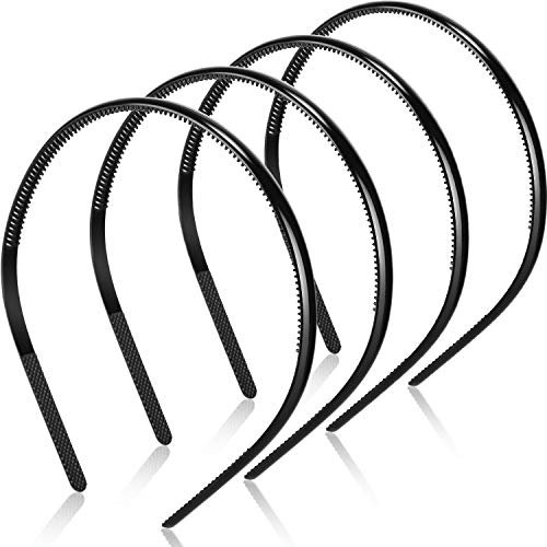 4 Stücke Kunststoff Stirnbänder Mit Zähnen, 8 mm Breit - DIY Haarschmuck