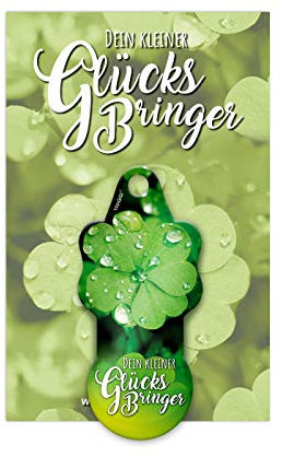TRIGGI® der Einkaufswagenauslöser – Einkaufswagenchip zum Abziehen, Schlüsselanhänger Dein Kleiner Glücksbringer Motiv Kleeblatt