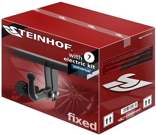 STEINHOF NEU Anhängerkupplung AHK starr kompatibel mit VW Golf V 1K Plus Minivan 5-tür 02.2005-02.2009 mit 7-polig Universal-Elektrosatz